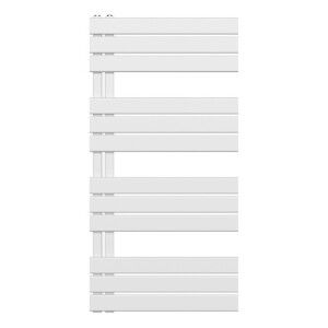 Belrad Handdoekradiator - links - aansluiting/comb - 1200X600mm- Wit BUCW1200600