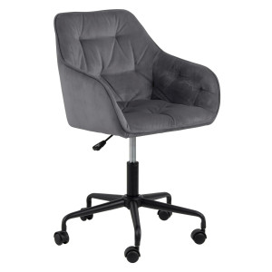 Bendt Bureaustoel 'Loren' Velvet, kleur Dark Grey