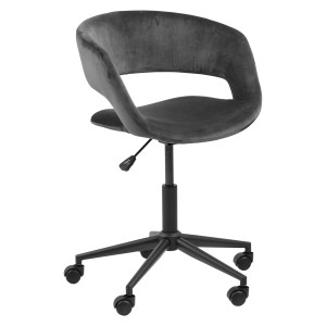 Bendt Bureaustoel 'Pia' Velvet, kleur Dark Grey