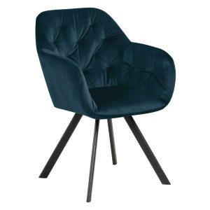 Bendt Eetkamerstoel 'Mei' Velvet, kleur Navy Blue