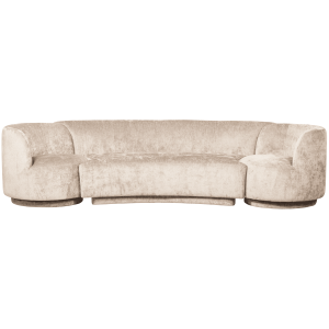 BePureHome Bank 'Combi-Popular' Bank+2 fauteuils, Chenille, kleur Naturel