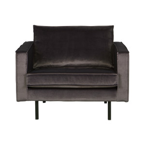 BePureHome Fauteuil 'Rodeo' Velvet, kleur Antraciet