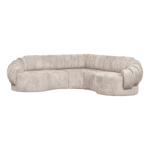 BePureHome Hoekbank 'Croissant' Chenille, kleur Naturel