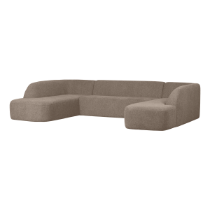 BePureHome Lounge U-Bank 'Sloping' Chenille, kleur Lichtbruin