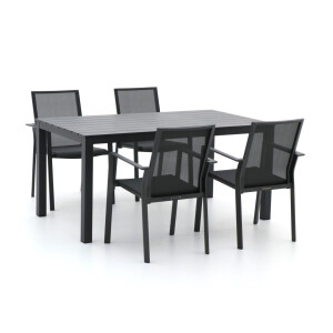 Bernstein Amberg/Menzano 160cm dining tuinset 5-delig stapelbaar - Laagste prijsgarantie!