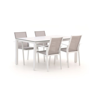 Bernstein Amberg/Veneto 160cm dining tuinset 5-delig  stapelbaar - Laagste prijsgarantie!