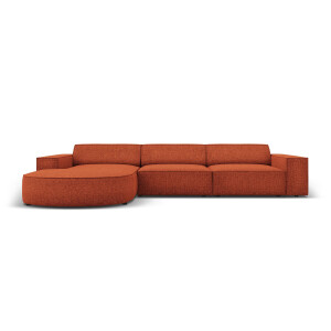 4-zitshoekbank Jodie links chenille afgerond | Micadoni Home