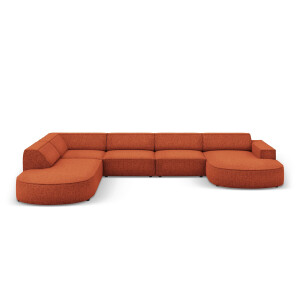 7-zitshoekbank Jodie links chenille afgerond | Micadoni Home