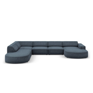 7-zitshoekbank Jodie links chenille afgerond | Micadoni Home