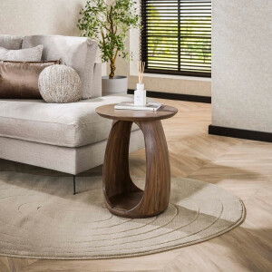Bijzettafel Flow Solid S Massief acacia glaze brown