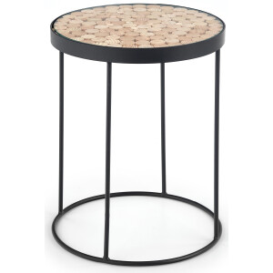 Bijzettafel Naturo 47x61x47 cm breed in natural met zwart