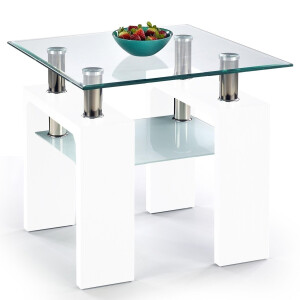 Bijzettafel Diana 60x55x60 cm breed in wit