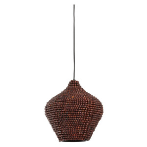 Light & Living Hanglamp 'Kalenga' Kralen, 28cm, kleur Donkerbruin