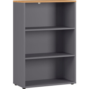 Boekenkast Agenda medium 120 cm hoog in grafiet met grandson eiken