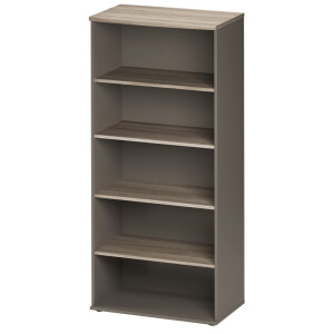 Boekenkast Jazz 2 van 183 cm hoog in grijs eiken met grijs