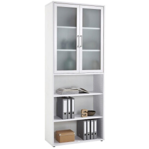 Boekenkast Calvia 12 van 222 cm hoog in wit