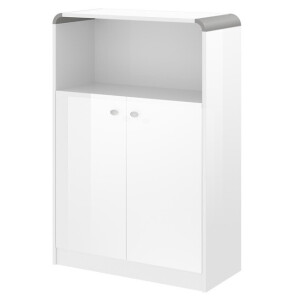 Boekenkast Murano 118 cm hoog in hoogglans wit