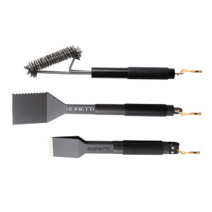 Boretti barbecue grill gereedsschapsset 3-delig (tang compact, spatel, borstel) - Laagste prijsgarantie!