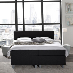 2-Persoons Boxspring Julia Royal Comfort - Zwart - Zwart 140x200 Cm - Pocketvering - Inclusief Topper - Dekbed-Discounter.nl