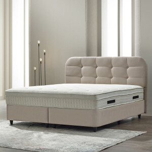 Boxspring Met Opbergruimte Rondo 160x200 Cm Beige Met Opbergruimte Dekbed Discounter - Dekbed-Discounter.nl
