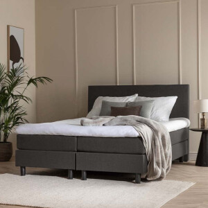 Boxspring Julia Comfort - Antraciet - Dekbed-Discounter.nl