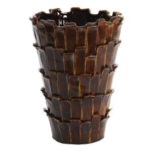 Light & Living Vaas 'Banya' Keramiek, 43cm, kleur Donkerbruin