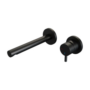 Brauer Black Edition Wastafelmengkraan inbouw - rechte uitloop links - hendel kort smal - model B 1 - mat zwart 5-S-004-S5-65