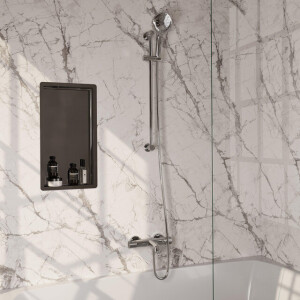 Brauer Chrome Carving Badkraan Opbouw - glijstang - 2 functies - 2 carving knoppen - handdouche rond 3 standen - chroom 5-CE-245