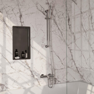 Brauer Chrome Carving Badkraan Opbouw - glijstang - 2 functies - 2 carving knoppen - handdouche staaf 1 stand - chroom 5-CE-244