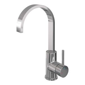 Brauer Chrome carving Wastafelmengkraan opbouw - hoog - draaibaar - platte uitloop - model a - chroom 5-CE-003-S4
