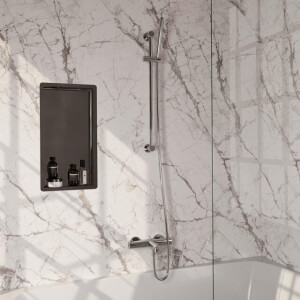 Brauer Chrome Edition Badkraan Opbouw - glijstang - 2 functies - 2 gladde knoppen - handdouche staaf 1 stand - chroom 5-CE-230