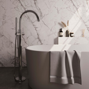 Brauer Chrome Edition Staande Badkraan - handdouche staaf 1 stand -2 gladde knoppen - PVD - chroom 5-CE-259