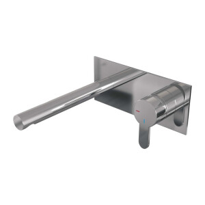 Brauer Chrome Edition Wastafelmengkraan inbouw - rechte uitloop links - hendel plat smal - afdekplaat - model D 1 - chroom 5-CE-004-S4