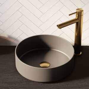 BRAUER Circle waskom - 36x36cm - rond - keramiek - mat grijs WK-CC36ROMG
