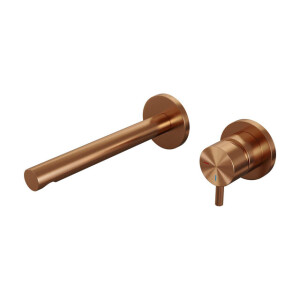 Brauer Copper Edition Wastafelmengkraan inbouw - rechte uitloop links - hendel kort smal - model B 1 - PVD - geborsteld koper 5-GK-004-S5-65