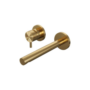 Brauer Gold Edition Wastafelmengkraan inbouw - rechte uitloop rechts - hendel kort smal - model B2 PVD - geborsteld goud 5-GG-083-S5-65