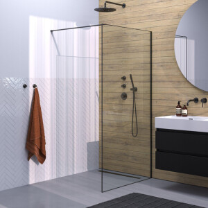BRAUER Gunmetal Frame Inloopdouche helder glas met frame 100x200cm - gunmetal geborsteld GS-ILMP1H100200GM