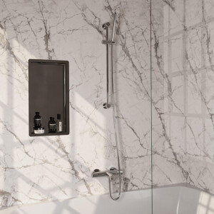 BRAUER Stripe Baddouche Thermostaatkraan - SET 01 - opbouw - glijstang - staaf handdouche - doucheslang - chroom 5-CE-340