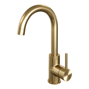 BRAUER Stripe Hoge Opbouw Wastafelmengkraan - draaibare ronde uitloop - model A - goud geborsteld PVD 5-GG-003-R5
