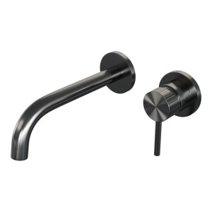 BRAUER Stripe Inbouw Wastafelmengkraan - gebogen uitloop en rozetten - model A1 - gunmetal geborsteld PVD 5-GM-328