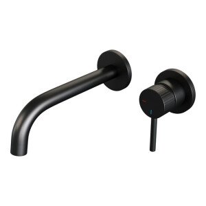 BRAUER Stripe Inbouw Wastafelmengkraan - gebogen uitloop en rozetten - model A1 - mat zwart 5-S-328