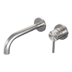 BRAUER Stripe Inbouw Wastafelmengkraan - gebogen uitloop en rozetten - model A1 - RVS-kleurig geborsteld PVD 5-NG-328