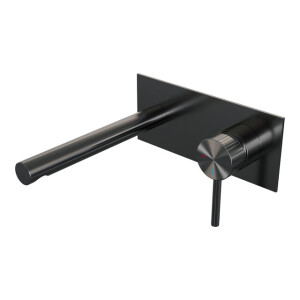 BRAUER Stripe Inbouw Wastafelmengkraan - rechte uitloop en afdekplaat model A1 - gunmetal geborsteld PVD 5-GM-330