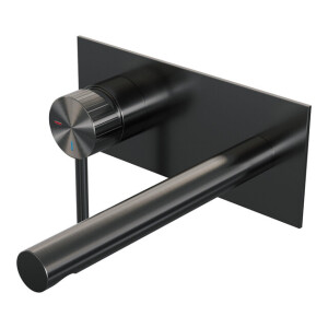 BRAUER Stripe Inbouw Wastafelmengkraan - rechte uitloop en afdekplaat - model A2 - gunmetal geborsteld PVD 5-GM-334