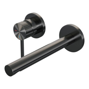 BRAUER Stripe Inbouw Wastafelmengkraan - rechte uitloop en rozetten - model A2 - gunmetal geborsteld PVD 5-GM-335