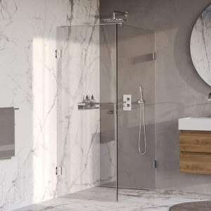 BRAUER Void Carving Douchecabine - 80x120x200cm - draaideur - glascoating - omkeerbaar - helder glas - Chroom GS-VOCC1H80120200CE