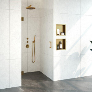 BRAUER Void nisdeur helder glas 90x200 omkeerbaar incl. glascoating PVD goud geborsteld GS-VON1H90200GG