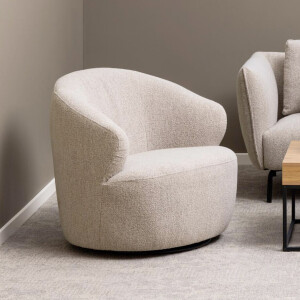 Bendt Draaibare Fauteuil 'Breah' Bouclé, kleur Beige