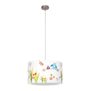 Brilliant Leuchten Hanglamp Birds 100 cm hoogte, wit/multicolour, metaal/textiel, e27 max. 60 w, dimbaar, multicolour