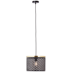 Brilliant Leuchten Hanglamp Neolia Hoogte 108 cm, Ø 30 cm, E27, inkortbaar, metaal, zwart goudkleurig